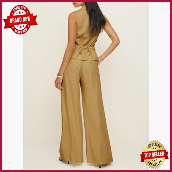 Women's Vest Pant Set Regular Fit Polyester Blend Work Casual Outfit - Picture 5 of 7